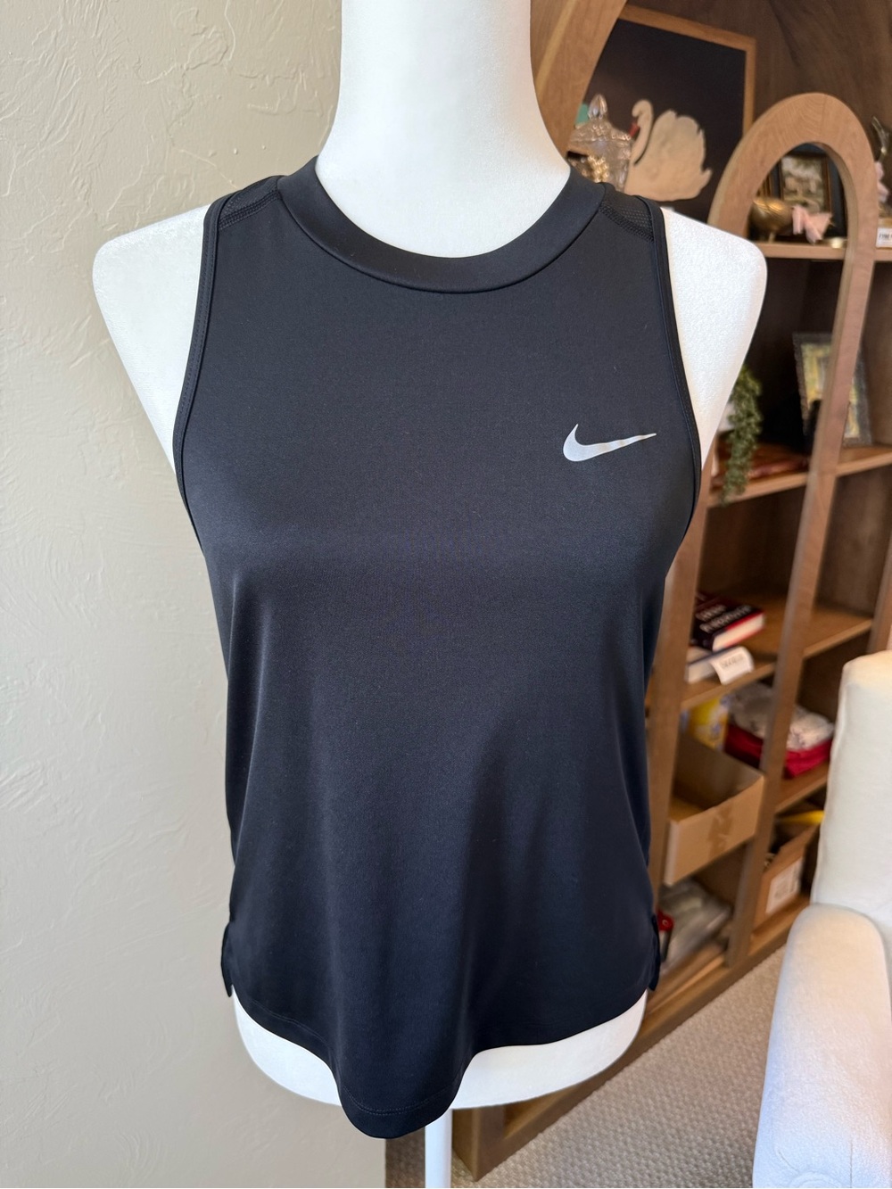 Nike Running Dri-FIT Black Racerback Mesh Running Tank Top Medium